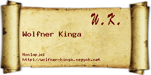 Wolfner Kinga névjegykártya